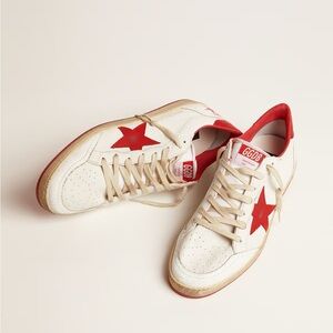 Golden Goose White and Red Sneakers Uni sex